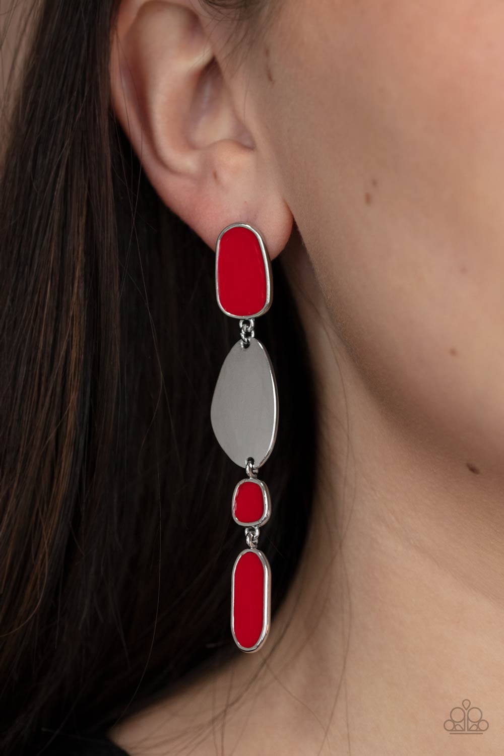 Paparazzi Accessories - Deco by Design - Red Earrings - Alies Bling Bar