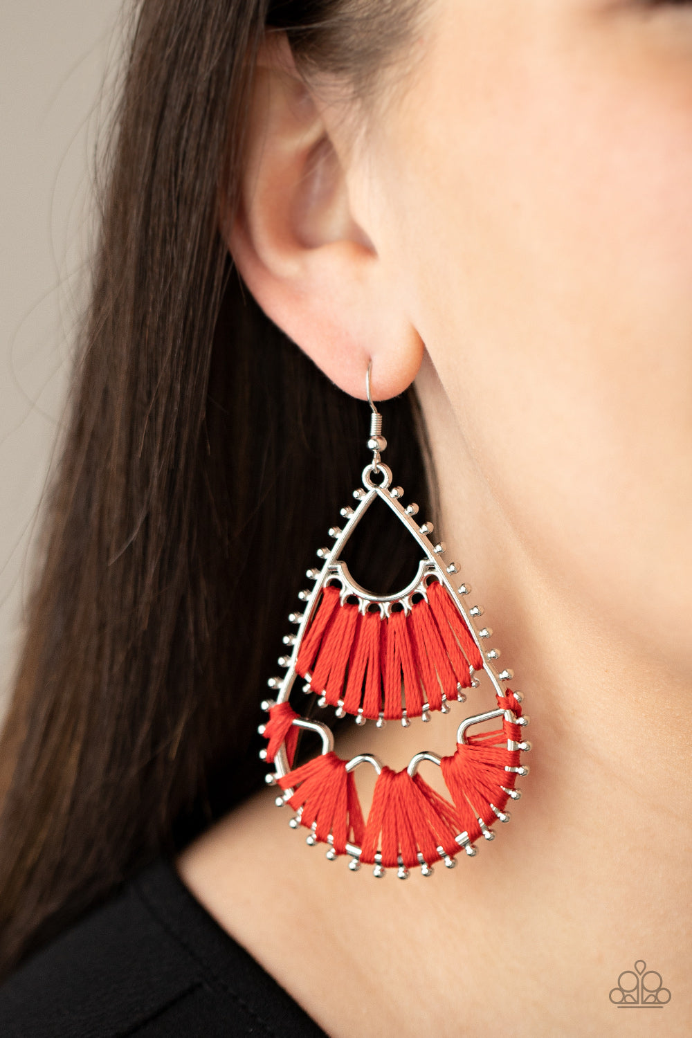 Paparazzi - Samba Scene - Red Earrings - Alies Bling Bar