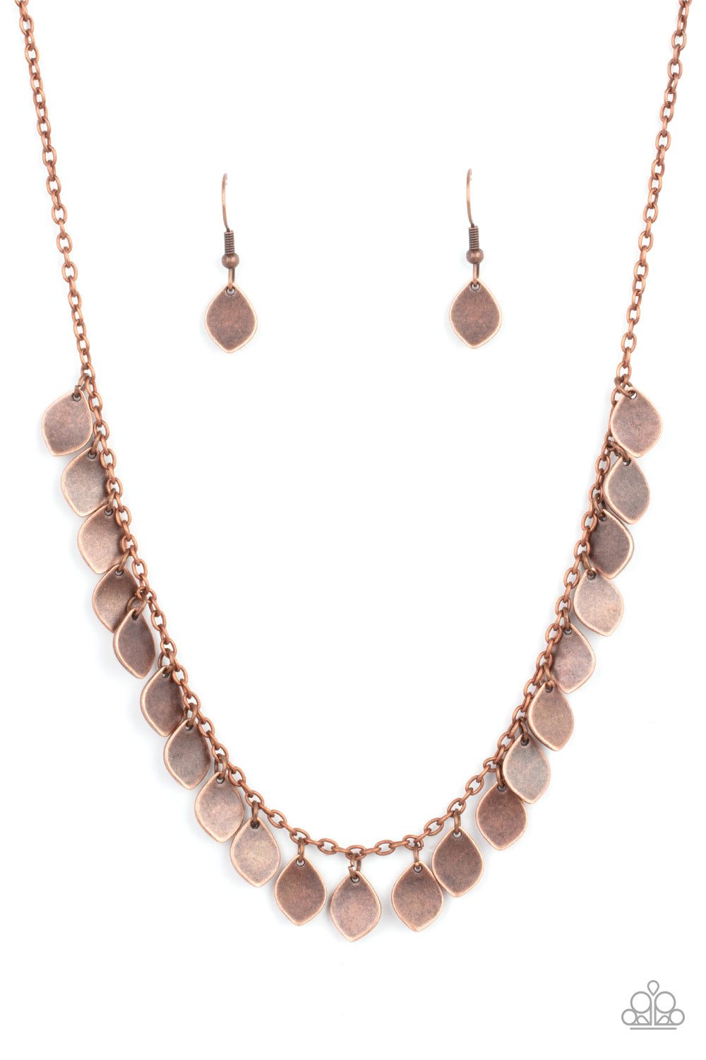 Paparazzi - Dainty DISCovery - Copper Necklace & Earrings - Alies Bling Bar