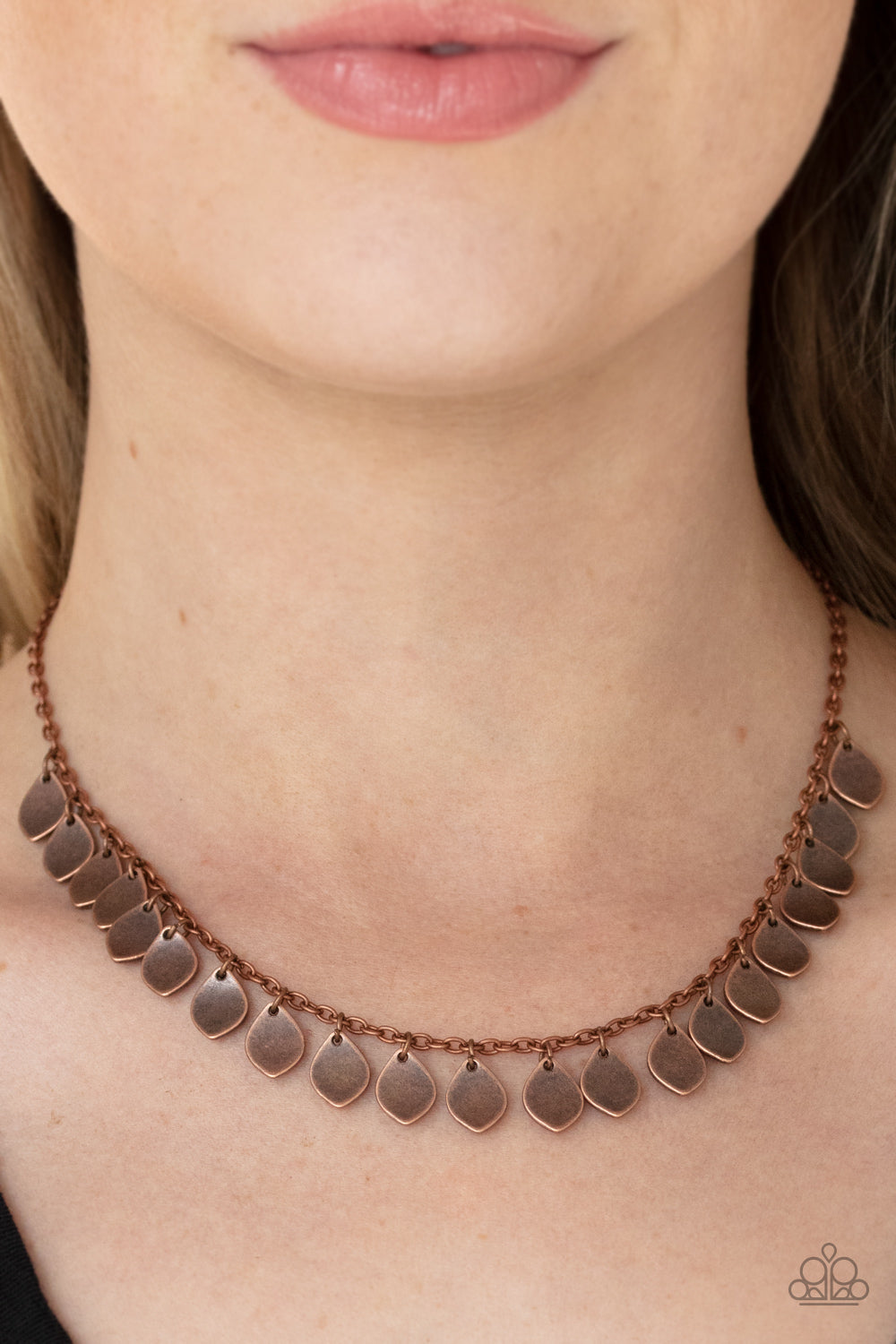 Paparazzi - Dainty DISCovery - Copper Necklace & Earrings - Alies Bling Bar