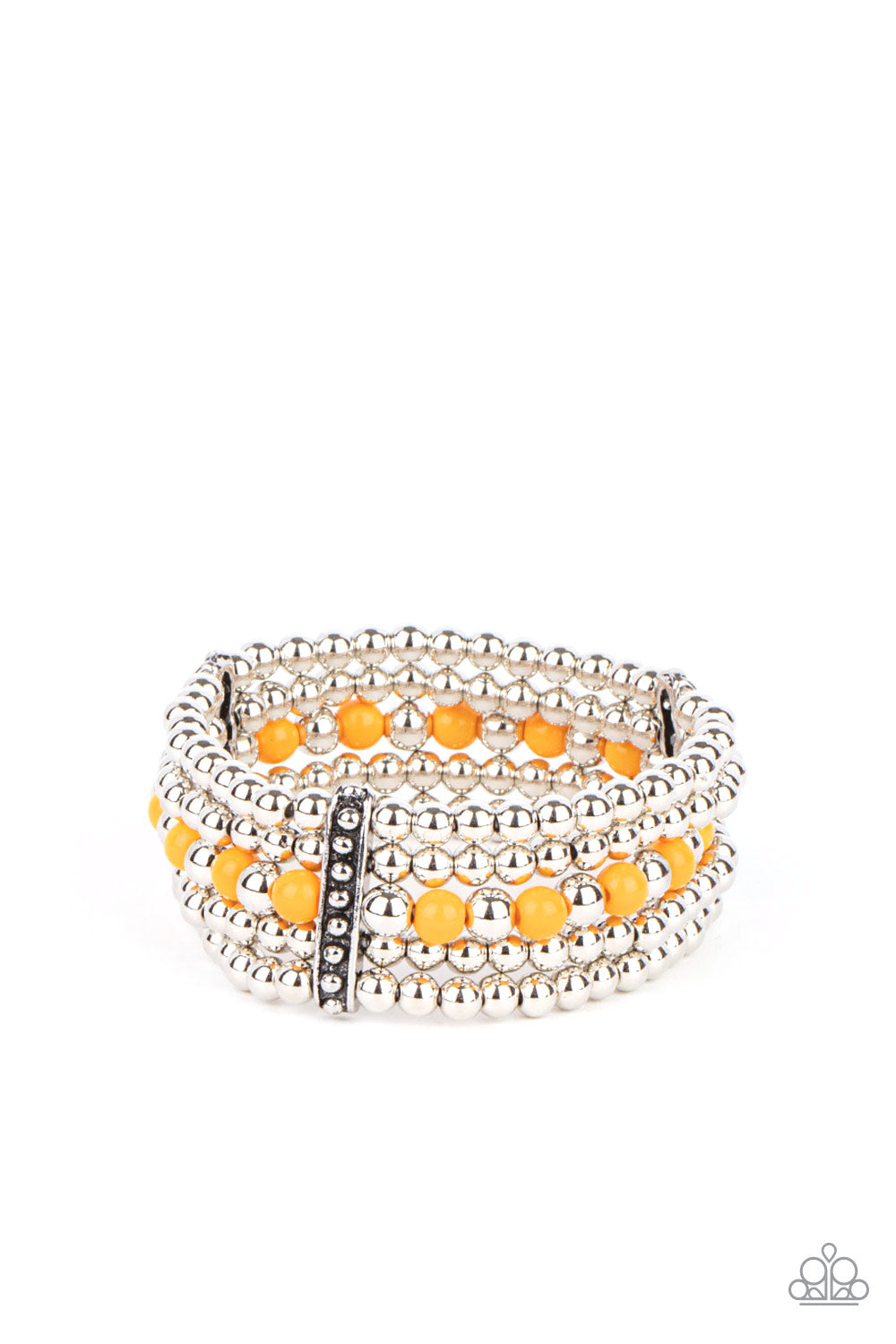 Paparazzi Accessories - Gloss Over The Details - Orange Bracelet - Alies Bling Bar