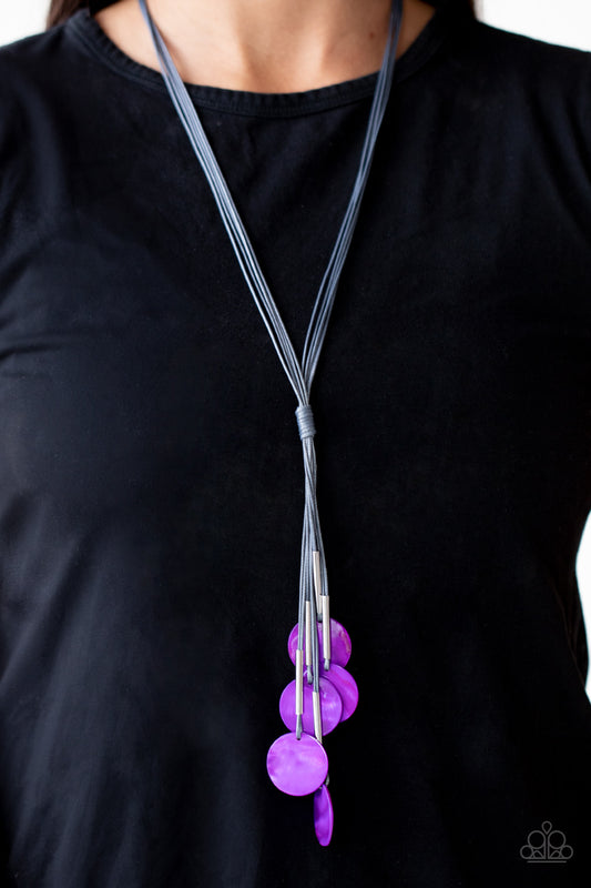 Paparazzi - Tidal Tassels - Purple Necklace - Alies Bling Bar