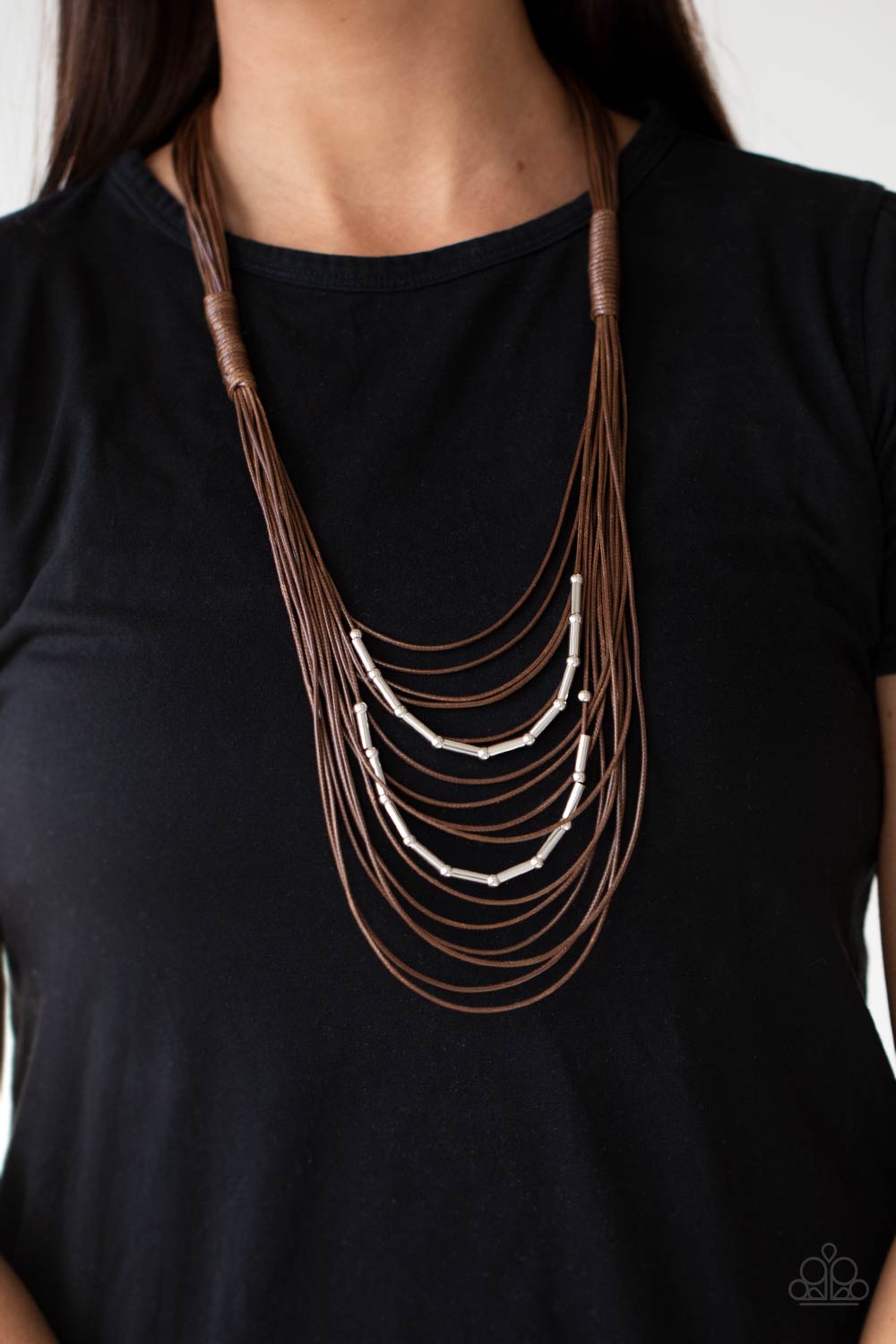 Nice CORD-ination - Brown Necklace - Paparazzi Accessories - Alies Bling Bar