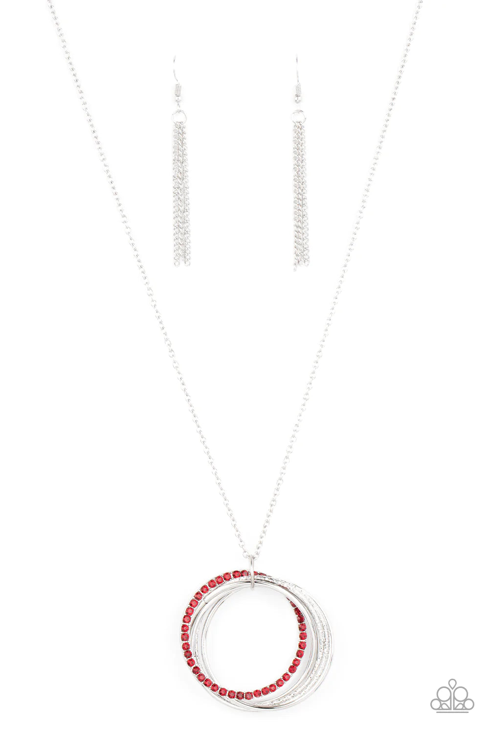 Harmonic Halos - Red Necklace - Paparazzi Accessories - Alies Bling Bar