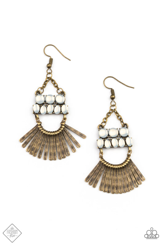 Paparazzi - A FLARE For Fierceness - Brass Earrings - Alies Bling Bar