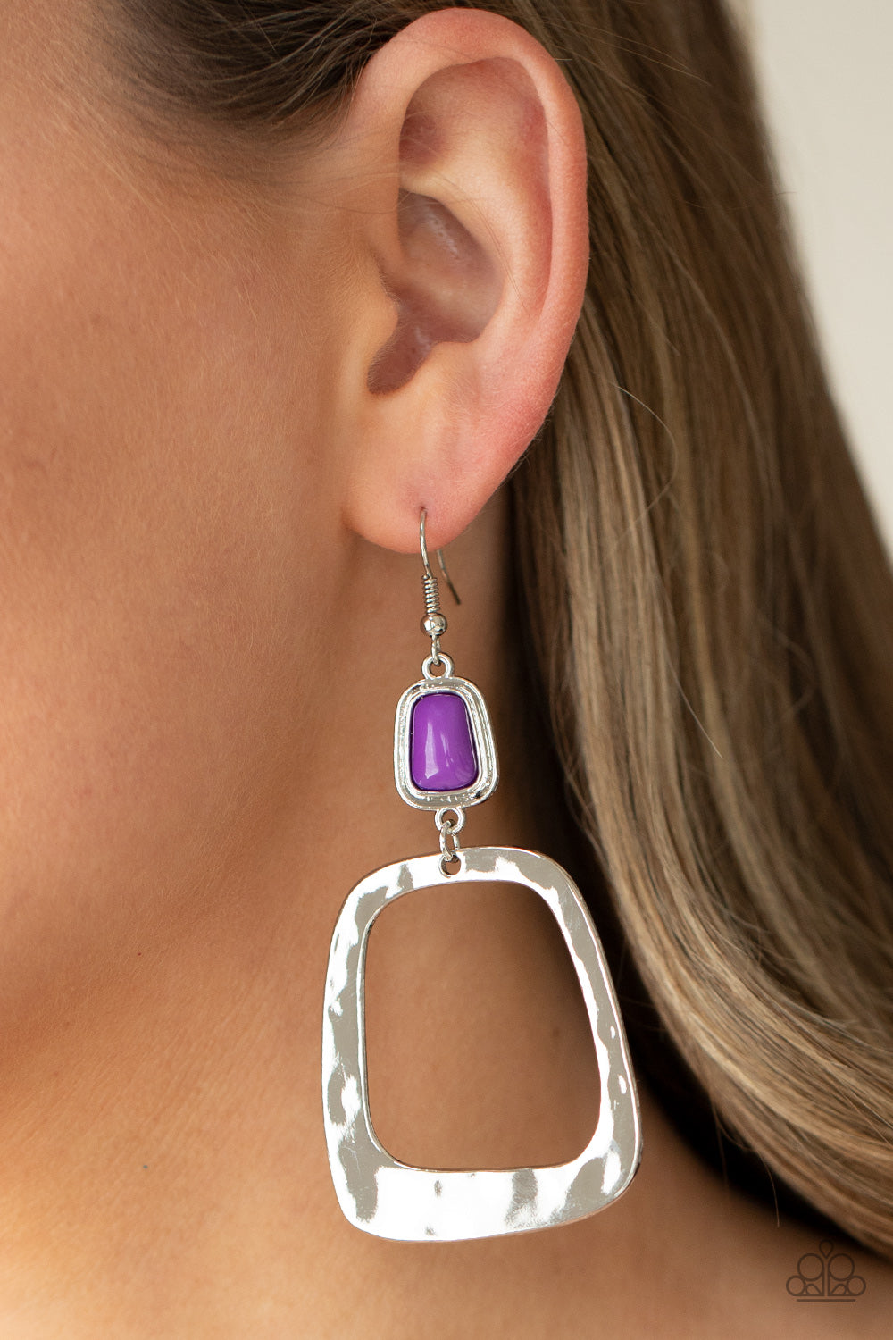 Paparazzi - Material Girl Mod - Purple Earrings - Alies Bling Bar