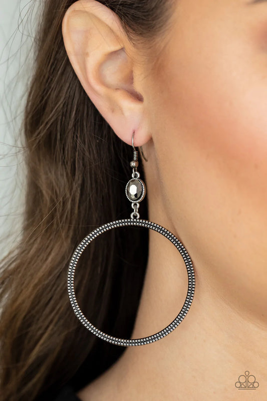 Work That Circuit - Silver Earrings - Paparazzi Accessories - Alies Bling Bar