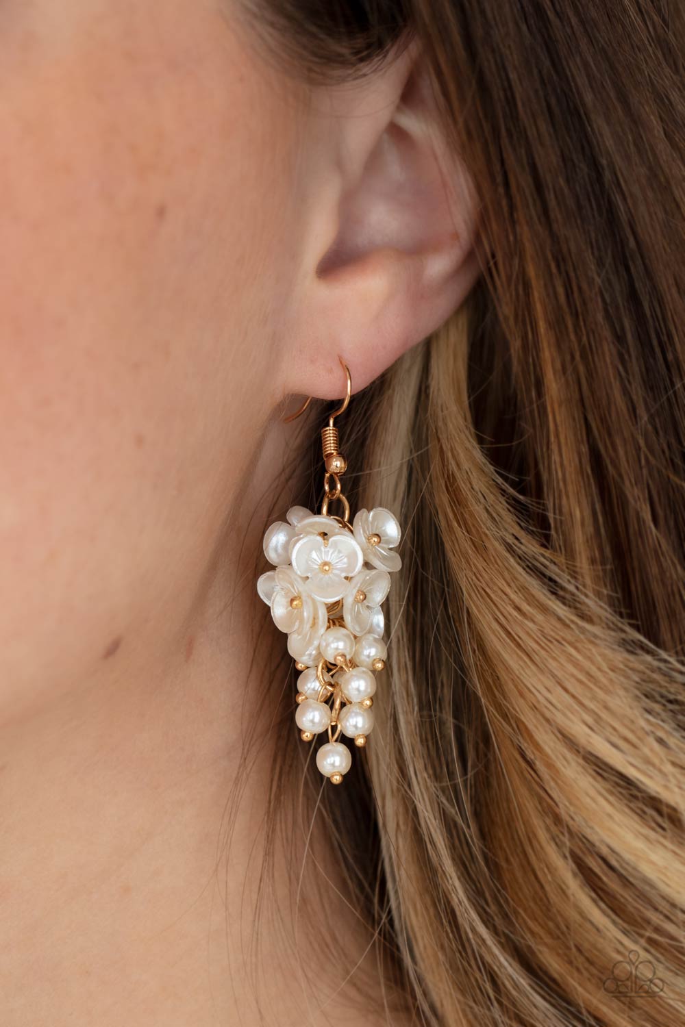 Bountiful Bouquets - Gold Flower Earrings - Paparazzi Accessories - Alies Bling Bar