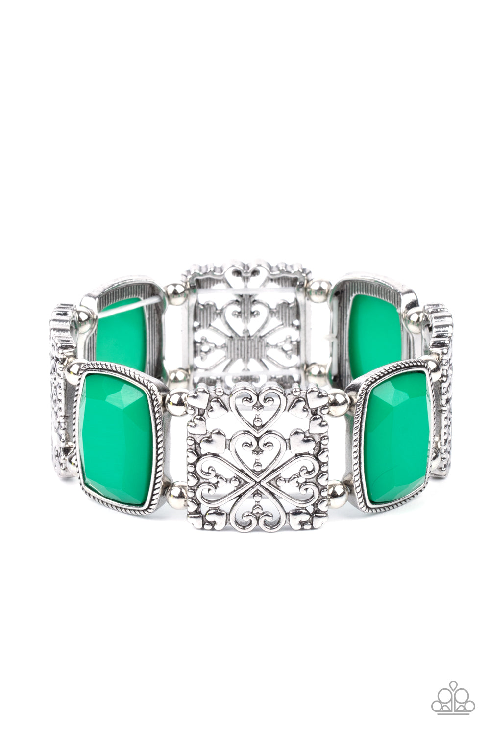 Paparazzi - Colorful Coronation - Green Bracelet