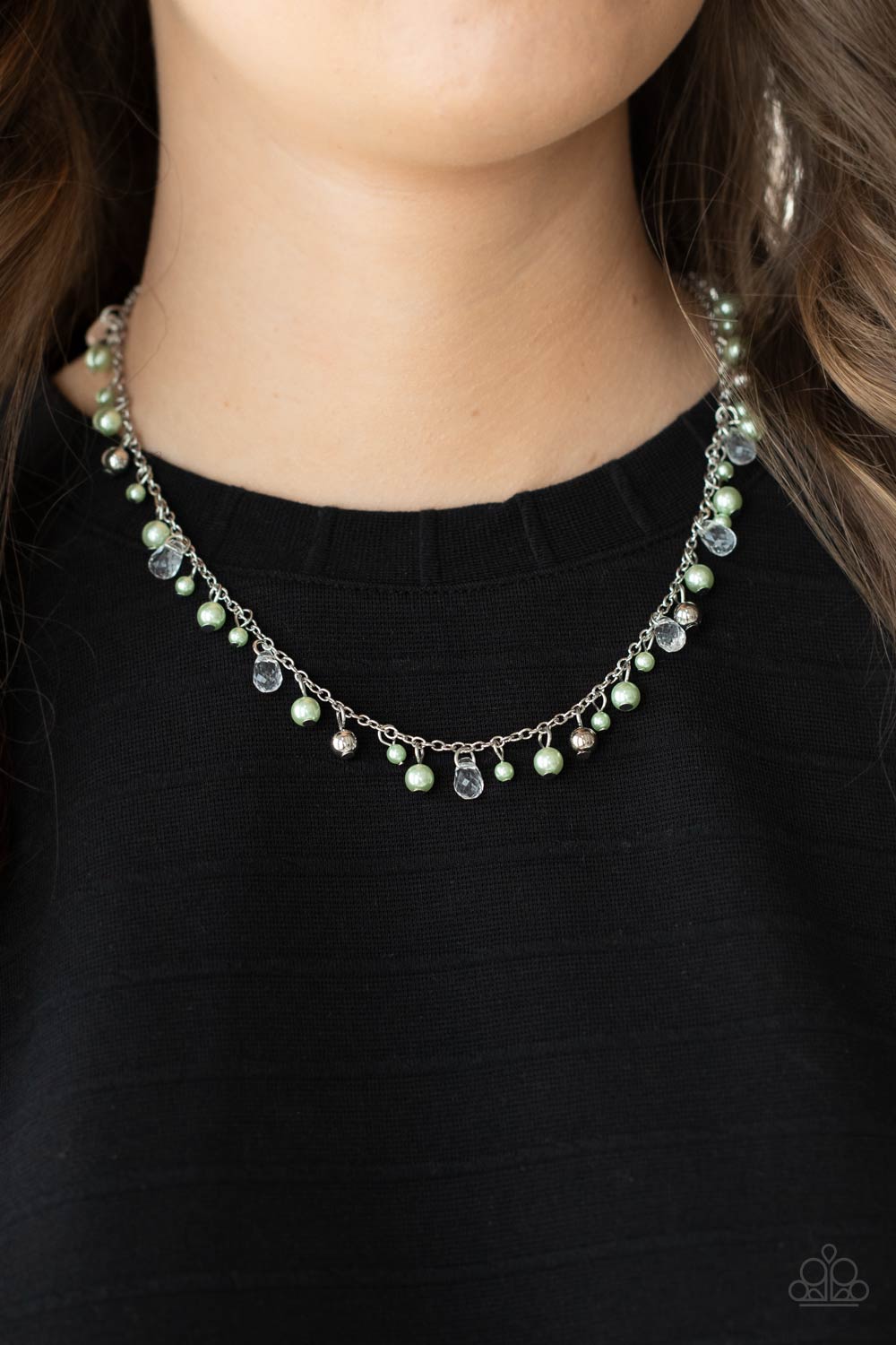 Paparazzi - Pearl Essence - Green Necklace