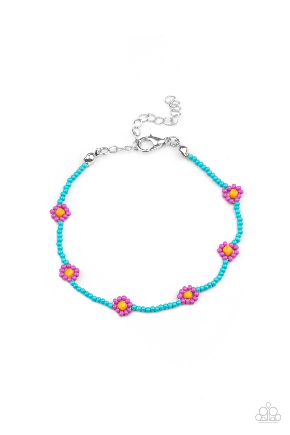 Paparazzi - Camp Flower Power - Purple Bracelet - Alies Bling Bar