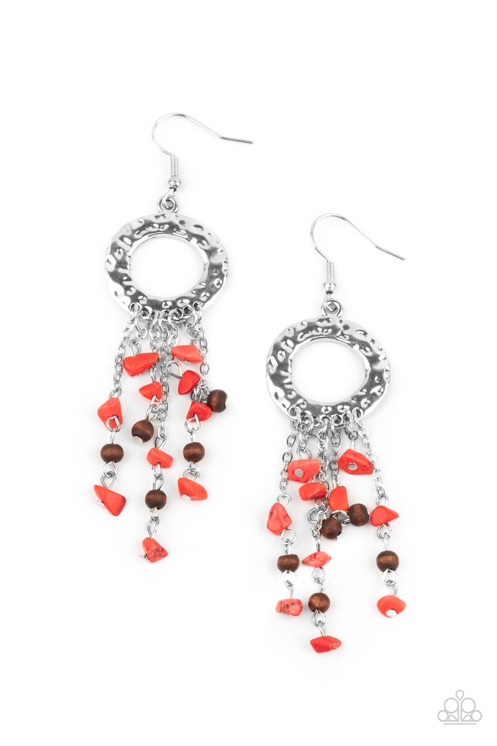 Paparazzi - Primal Prestige - Red Earrings - Alies Bling Bar