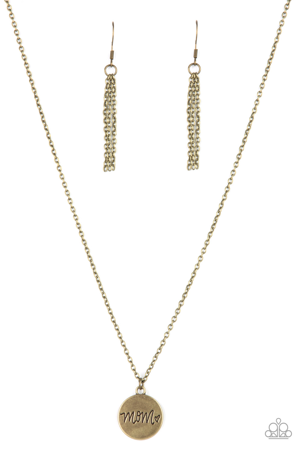 Paparazzi - The Cool Mom - Brass Necklace & Earrings