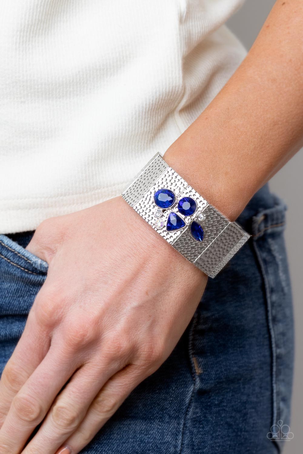 Flickering Fortune - Blue Bracelet - Paparazzi Accessories - Alies Bling Bar