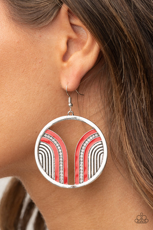 Paparazzi - Delightfully Deco - Red Earrings - Alies Bling Bar