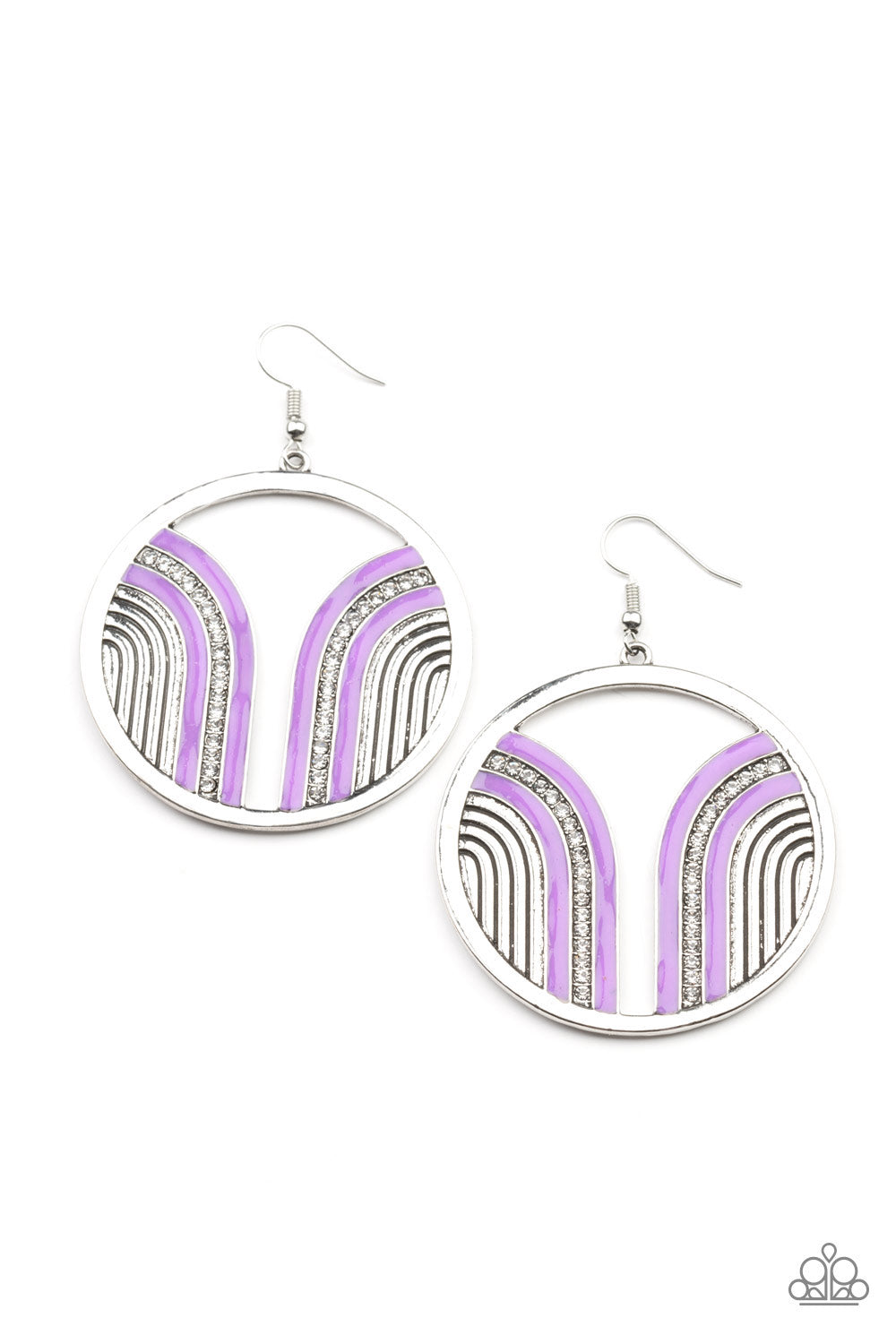 Paparazzi - Delightfully Deco - Purple Earrings - Alies Bling Bar