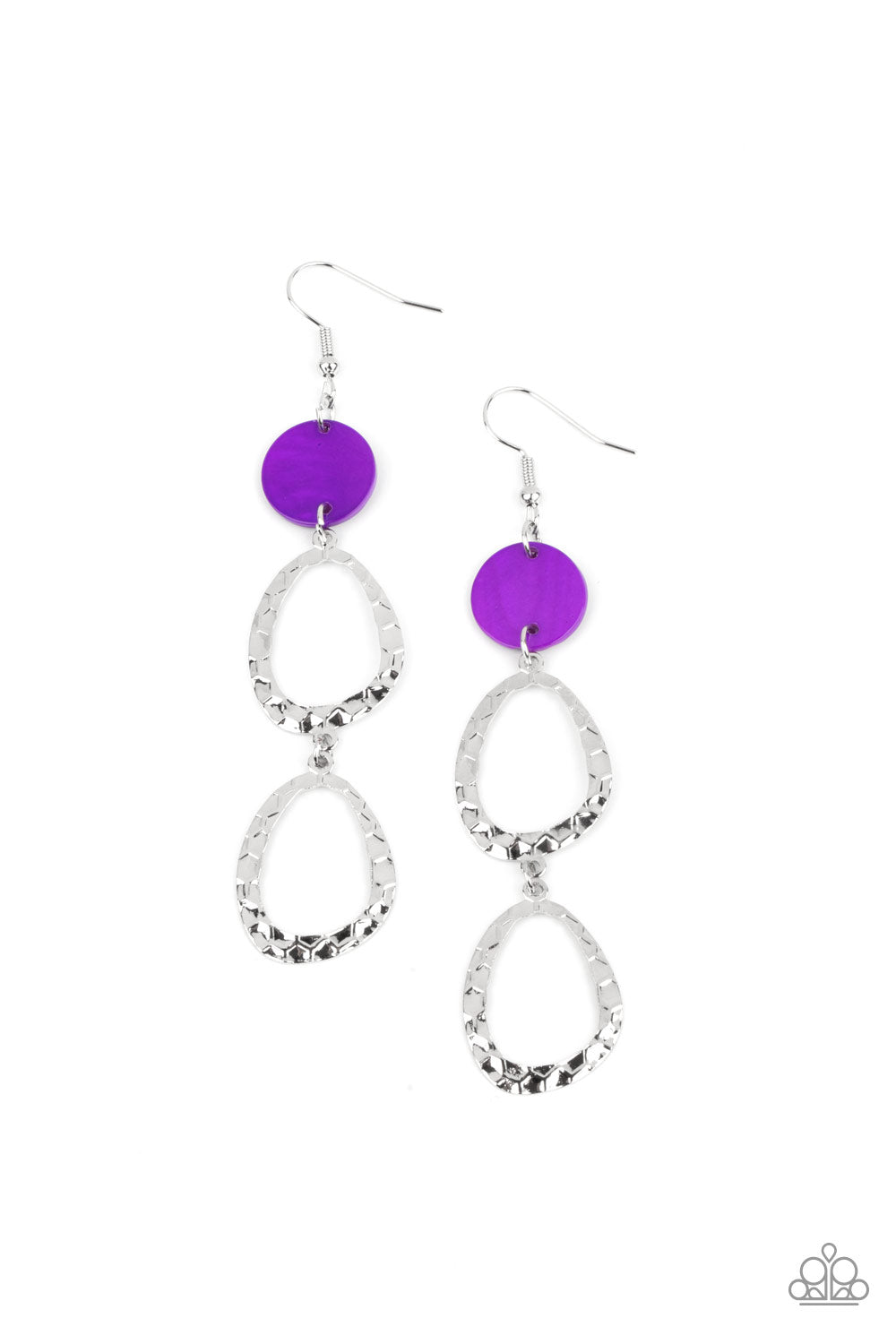 Paparazzi - Surfside Shimmer - Purple Earrings - Alies Bling Bar