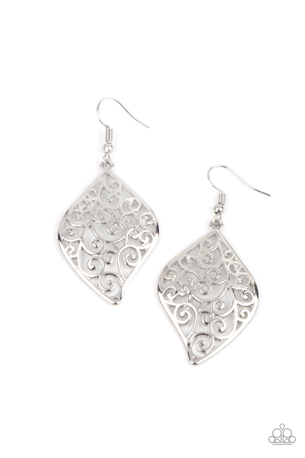 Your Vine Or Mine - Silver Earrings- Paparazzi Accessories - Alies Bling Bar