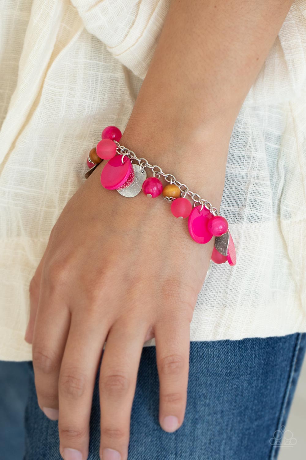 Paparazzi - Springtime Springs - Pink Bracelet - Alies Bling Bar