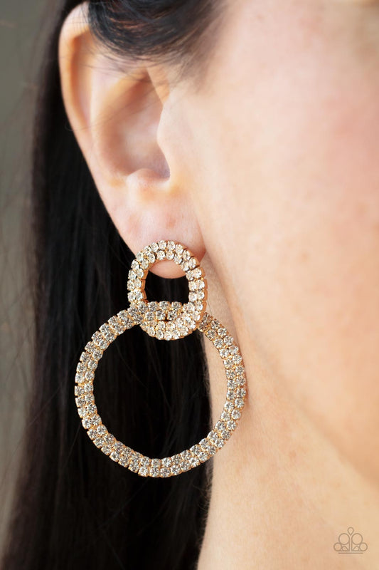 Paparazzi - Intensely Icy - Gold Earrings - Alies Bling Bar