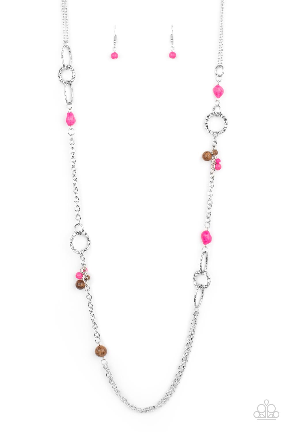 Sandstone Safari - Pink Necklace - Paparazzi Accessories - Alies Bling Bar