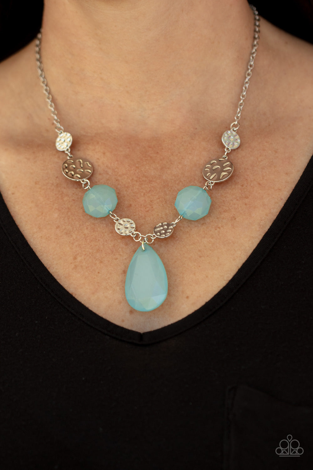 Paparazzi - DEW What You Wanna DEW - Blue Necklace - Alie's Bling Bar