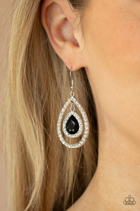 Paparazzi - Blushing Bride - Black Earrings - Alies Bling Bar