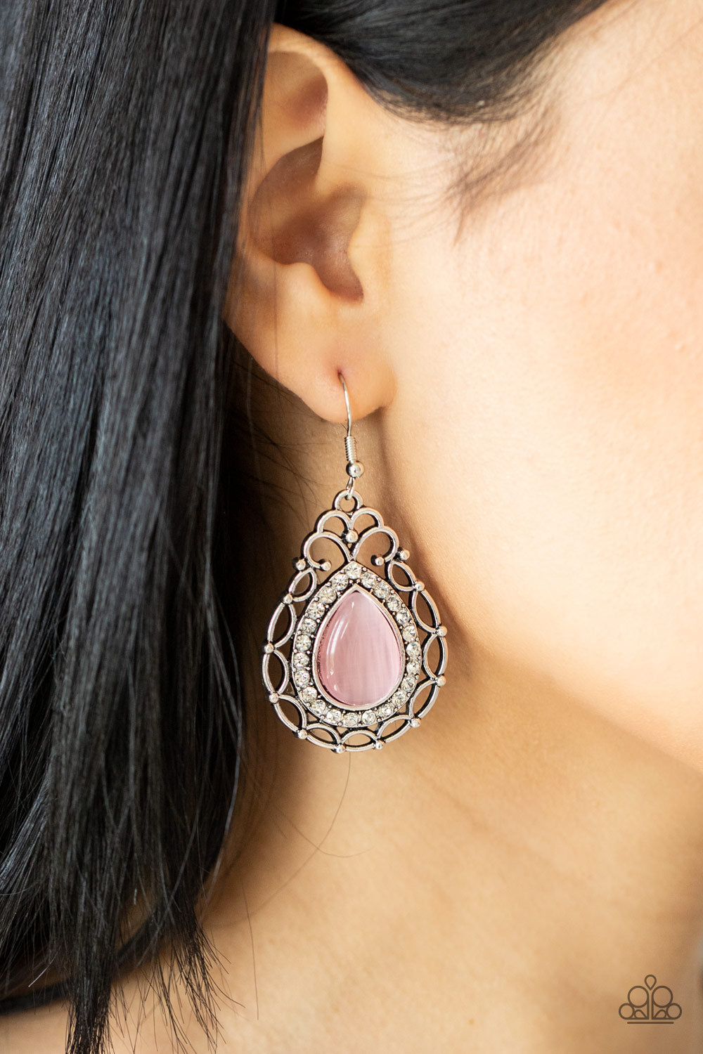 Endlessly Enchanting - Pink Earrings - Paparazzi Accessories - Alies Bling Bar