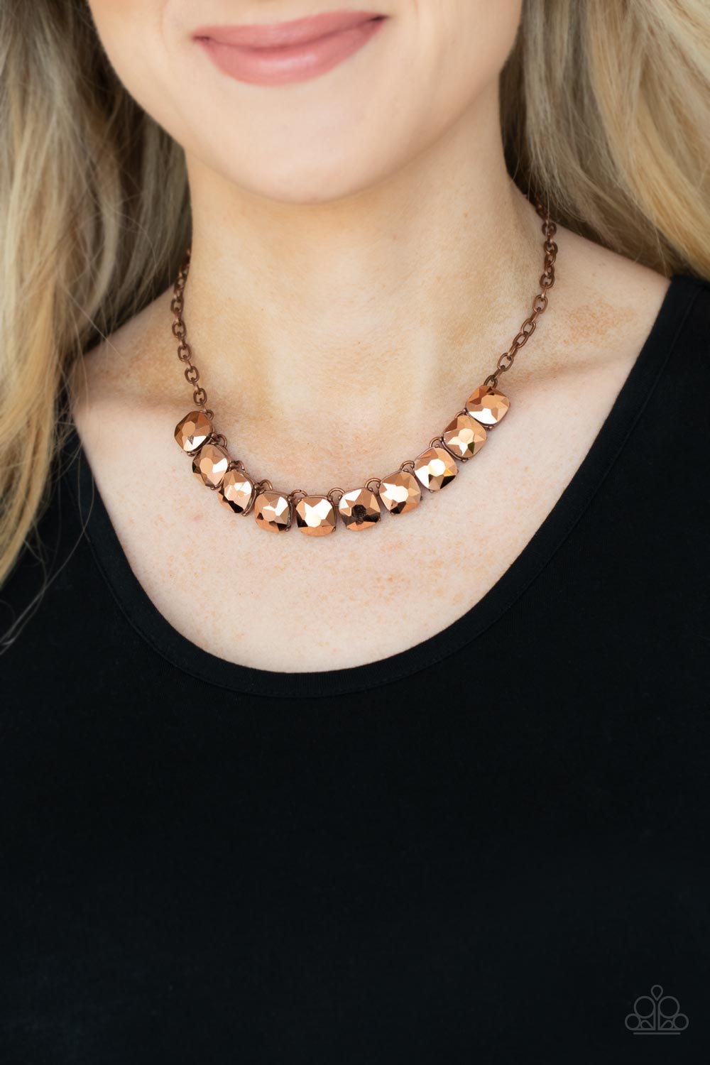 Paparazzi - Radiance Squared - Copper Necklace - Alies Bling Bar
