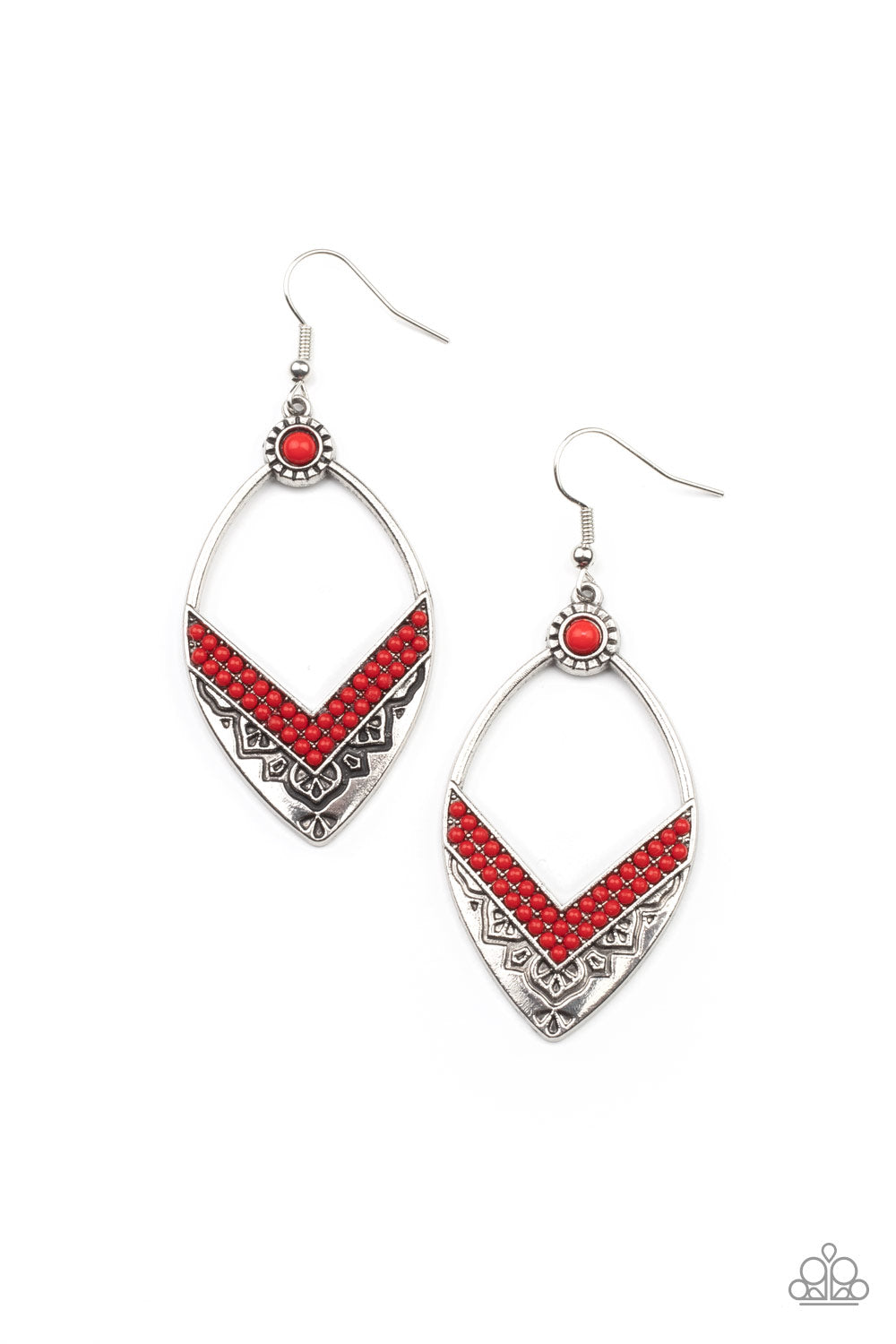 Indigenous Intentions - Red Earrings- Paparazzi Accessories - Alies Bling Bar