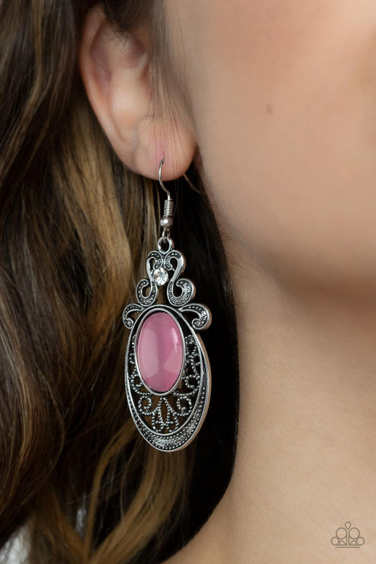Garden Gondola Ride - Pink Earrings - Paparazzi Accessories - Alies Bling Bar