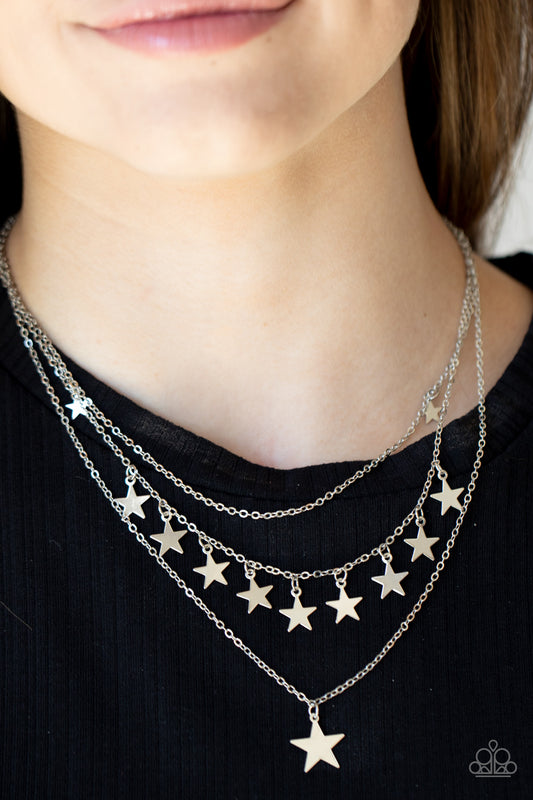 Paparazzi - Americana Girl - Silver Necklace - Alies Bling Bar