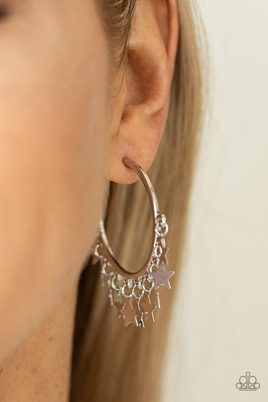 Paparazzi - Happy Independence Day - Silver Earrings