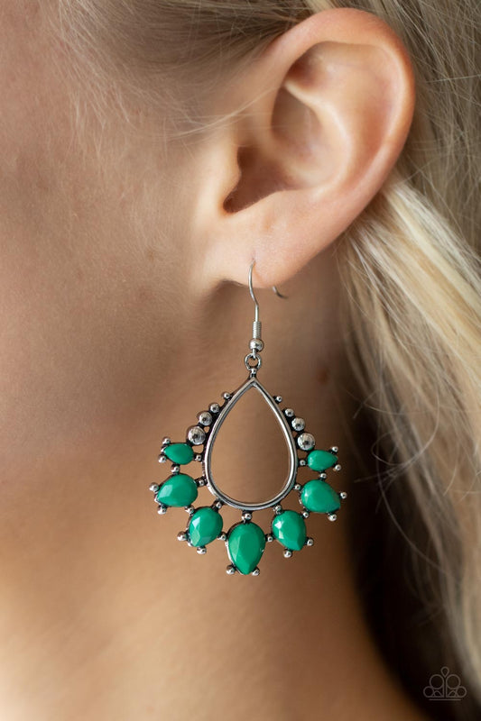 Paparazzi - Flamboyant Ferocity - Green Earrings - Alies Bling Bar