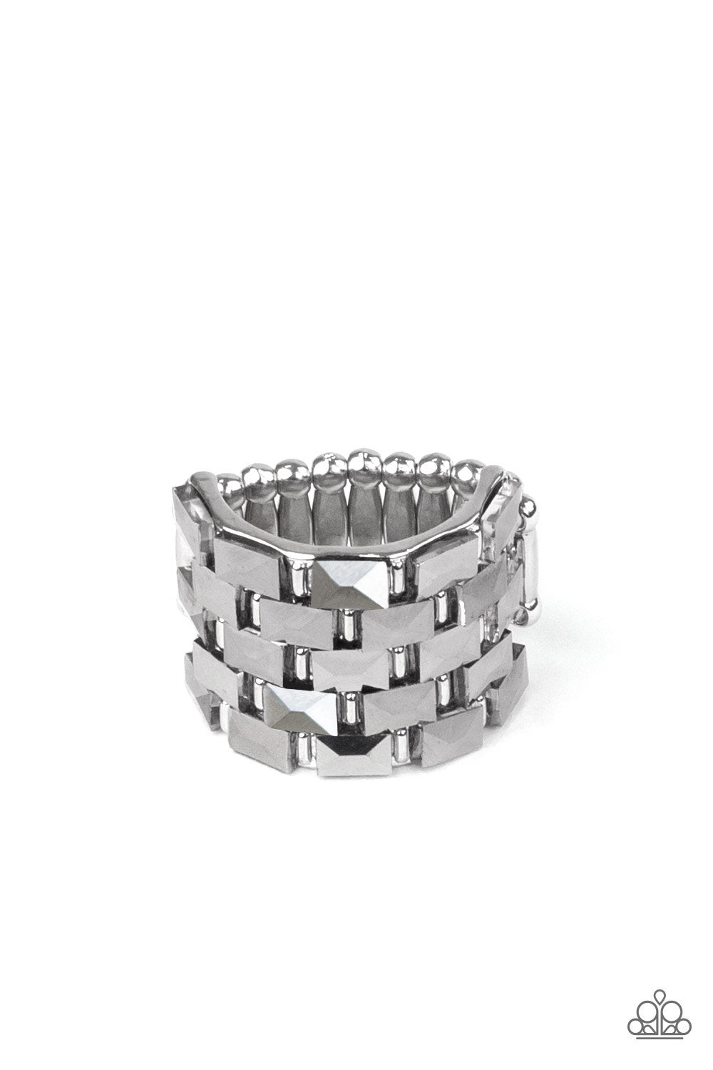 Paparazzi - Checkered Couture - Silver Ring - Alies Bling Bar
