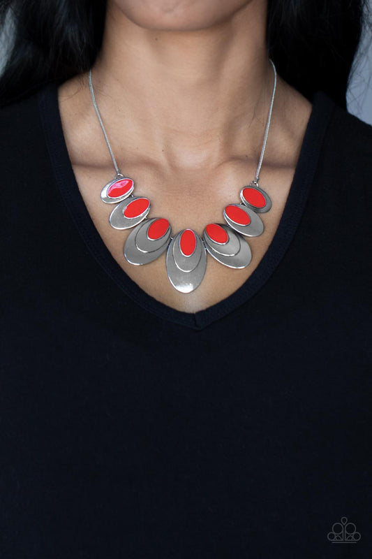 Endless Eclipse - Red Necklace - Paparazzi Accessories - Alies Bling Bar