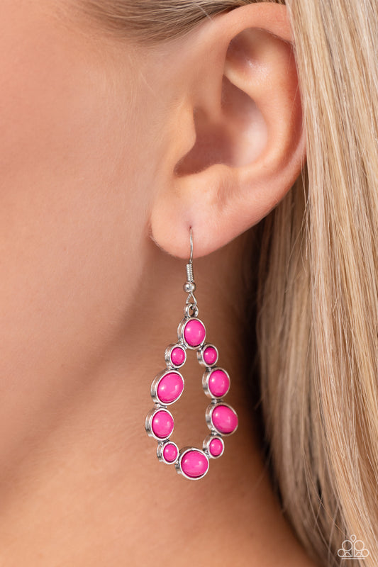 POP-ular Party - Pink Earrings - Paparazzi Accessories - Alies Bling Bar
