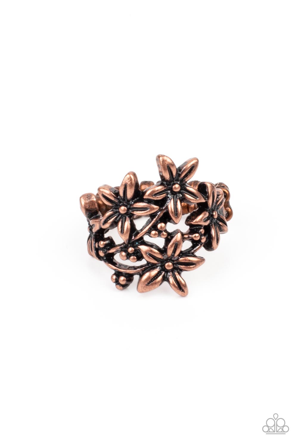 Prairie Primrose - Copper Ring - Paparazzi Accessories - Alies Bling Bar