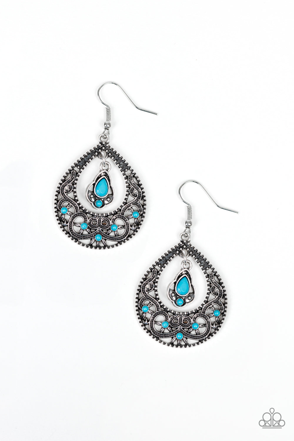 Paparazzi Accessories - All-Girl Glow - Blue Earrings - Aliesblingbar