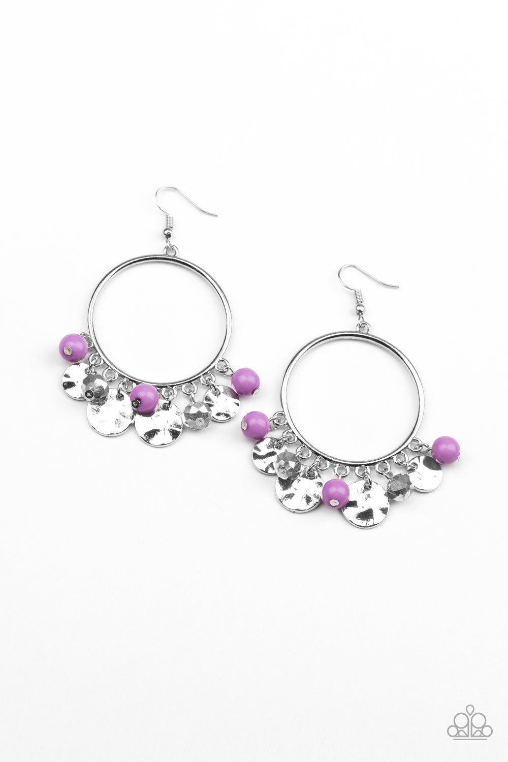 Paparazzi Accessories -   Chroma Chimes - Purple Earrings - Alies Bling Bar