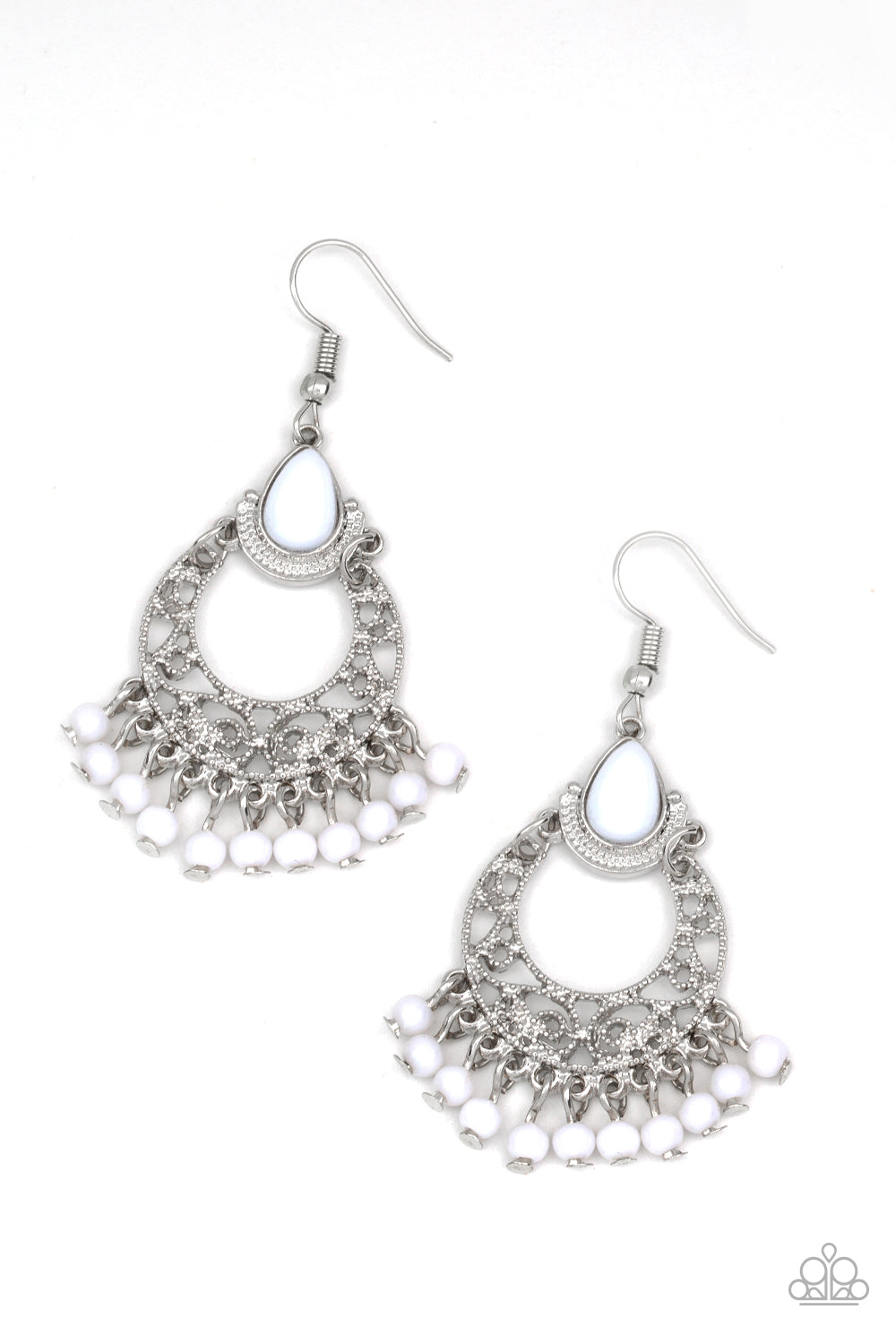 Paparazzi Accessories - Colorful Colada - White Earrings - Aliesblingbar