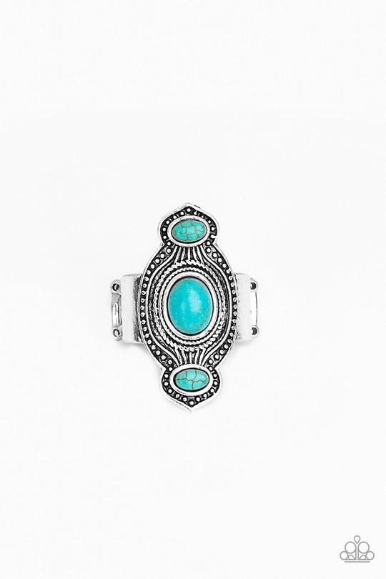 Paparazzi - Dune Drifter - Blue Turquoise Stone Ring - Alie's Bling Bar