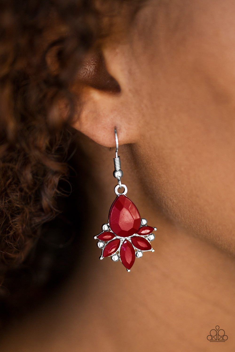 Paparazzi Accessories - GLAM Up! - Red Earrings - Alies Bling Bar