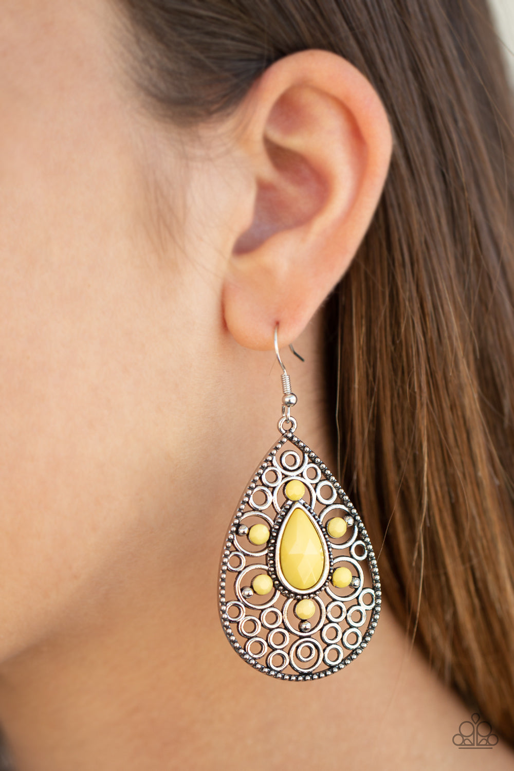 Paparazzi Accessories - Modern Garden - Yellow Earrings - Alies Bling Bar
