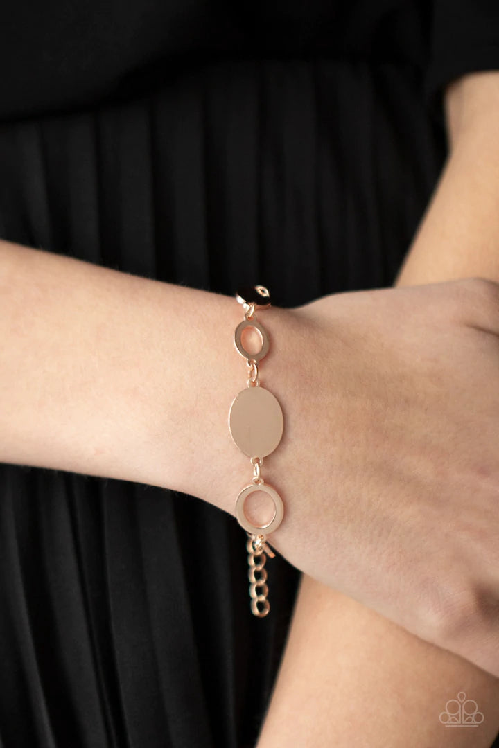 Paparazzi - OVAL and Out - Rose Gold - Bracelet - Alies Bling Bar