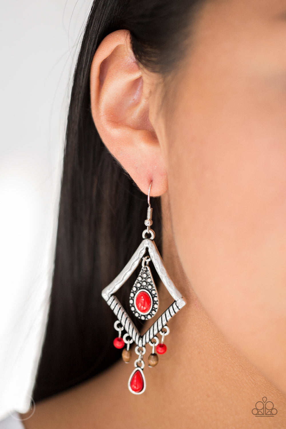 Paparazzi Accessories - Southern Sunsets - Red Earrings - Alies Bling Bar