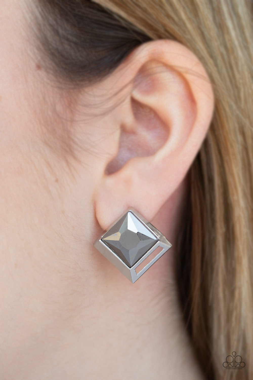 Paparazzi Accessories - Stellar Square - Silver Earrings - Alies Bling Bar