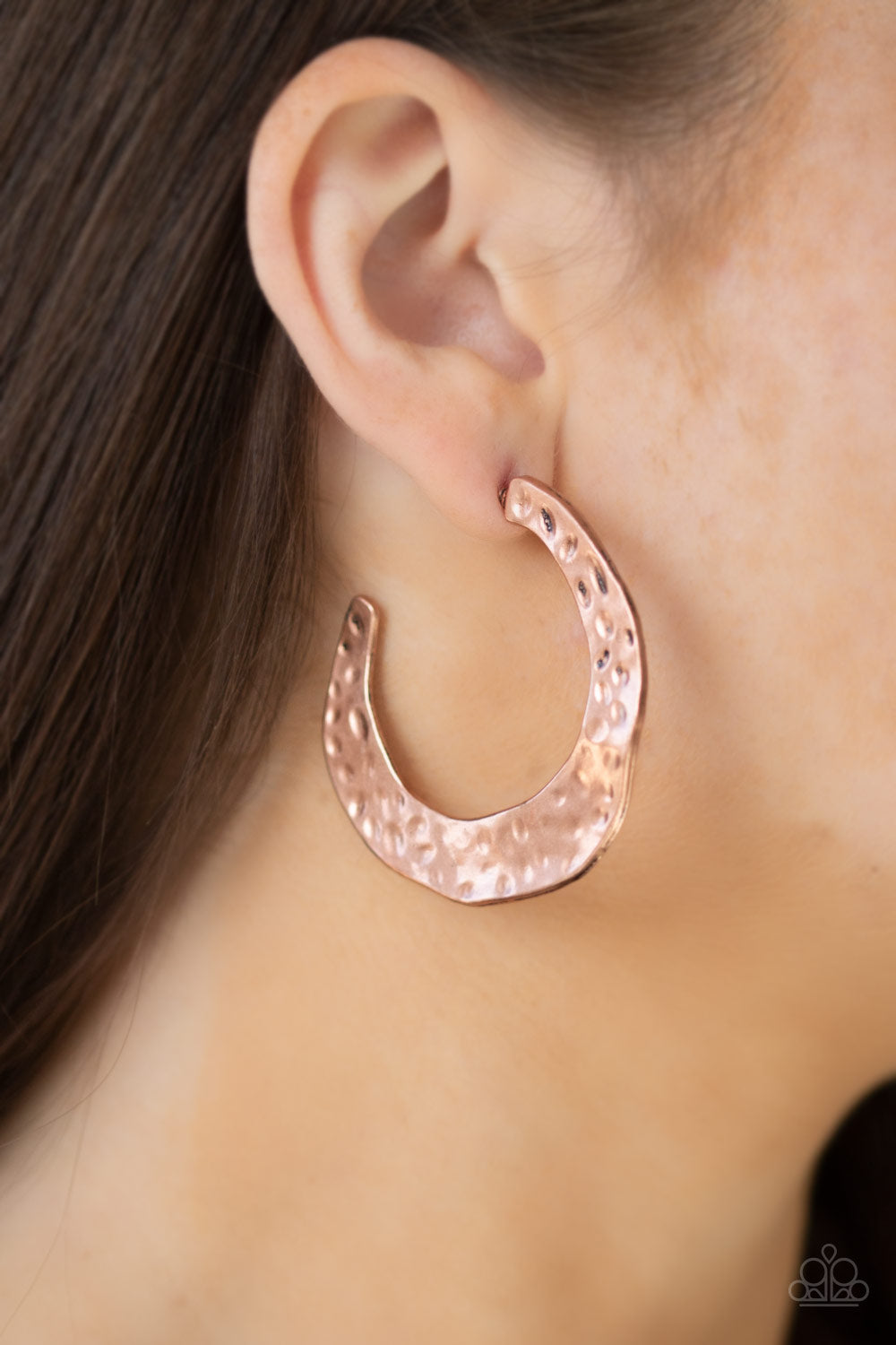 Paparazzi Accessories - The HOOP Up - Copper Earrings - Alies Bling Bar