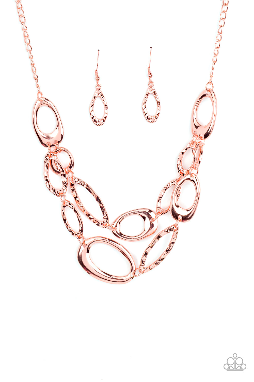 Game OVAL - Copper Necklace - Paparazzi Accessories - Alies Bling Bar