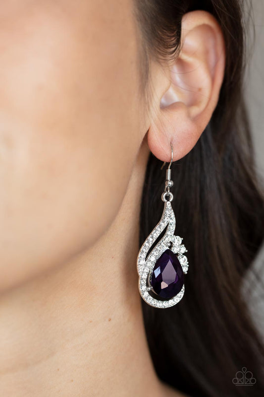 Paparazzi -Dancefloor Diva - Purple Earrings - Alies Bling Bar